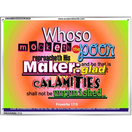 WHOSO MOCKETH THE POOR   Frame Scriptural Dcor   (GWAMBASSADOR3629)   