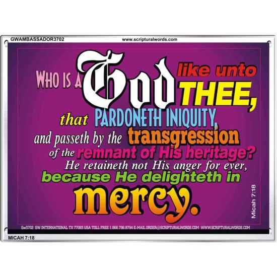 WHO IS LIKE UNTO THEE   Custom Frame Bible Verse   (GWAMBASSADOR3702)   