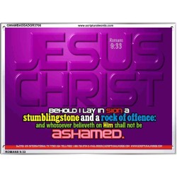 WHOSOEVER BELIEVETH ON HIM SHALL NOT BE ASHAMED   Custom Frame Inspiration Bible Verse   (GWAMBASSADOR3706)   "48X32"