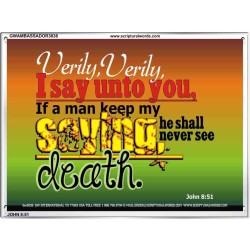 VERILY VERILY   Scripture Art Prints Framed   (GWAMBASSADOR3838)   "48X32"