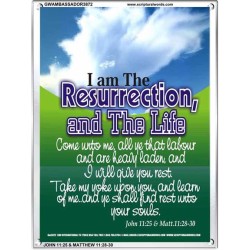 THE RESURRECTION AND THE LIFE   Bible Verses Frame   (GWAMBASSADOR3872)   