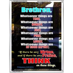 WHATSOEVER THINGS ARE TRUE   Scripture Wood Framed Signs   (GWAMBASSADOR3878)   "32X48"