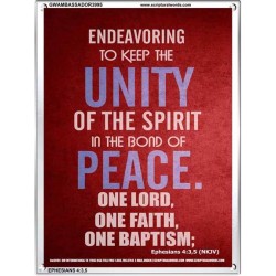 UNITY OF THE SPIRIT   Acrylic Glass Frame Scripture Art   (GWAMBASSADOR3995)   "32X48"