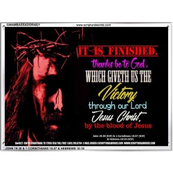 VICTORY BY THE BLOOD OF JESUS   Bible Scriptures on Love Acrylic Glass Frame   (GWAMBASSADOR4021)   "48X32"