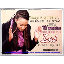 A WOMAN WHO FEARS THE LORD   Christian Artwork Frame   (GWAMBASSADOR4268)   