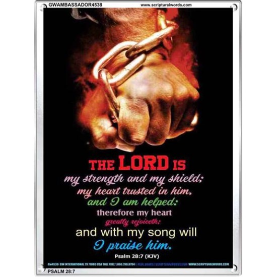 WITH MY SONG WILL I PRAISE HIM   Framed Sitting Room Wall Decoration   (GWAMBASSADOR4538)   