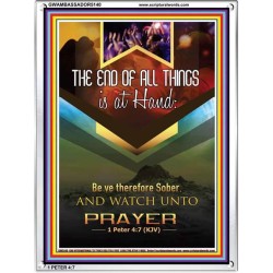 WATCH UNTO PRAYER   Portrait of Faith Wooden Framed   (GWAMBASSADOR5140)   "32X48"