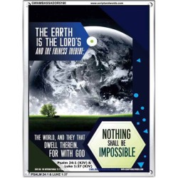 THE WORLD AND THEY THAT DWELL THEREIN   Bible Verse Framed for Home   (GWAMBASSADOR5160)   