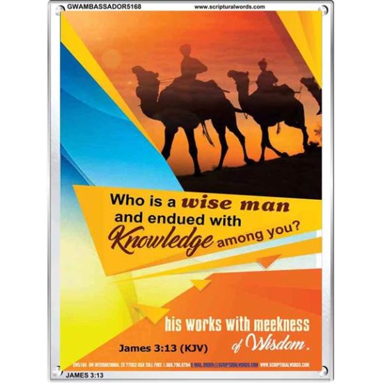 WHO IS A WISE MAN   Large Frame Scripture Wall Art   (GWAMBASSADOR5168)   