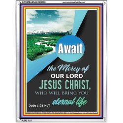 AWAIT THE MERCY OF OUR LORD JESUS CHRIST   Bible Scriptures on Forgiveness Acrylic Glass Frame   (GWAMBASSADOR5360)   