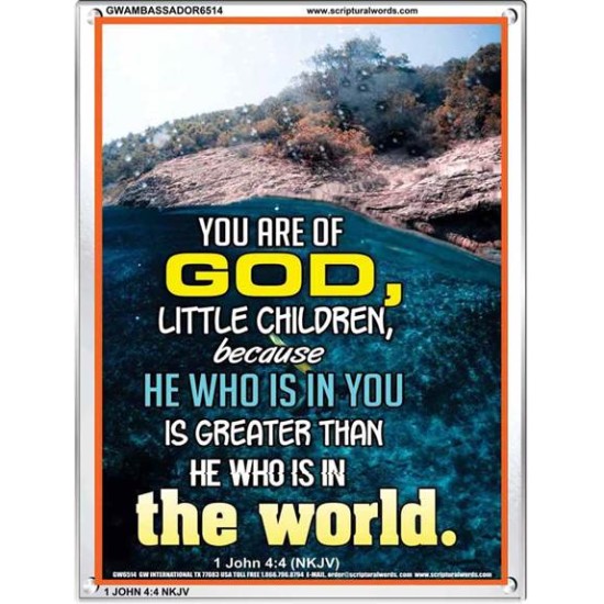 YOU ARE OF GOD   Bible Scriptures on Love frame   (GWAMBASSADOR6514)   