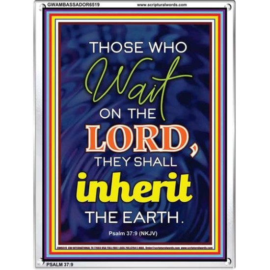 WAIT ON THE LORD   contemporary Christian Art Frame   (GWAMBASSADOR6519)   