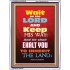 WAIT ON THE LORD   Bible Verses Wall Art Acrylic Glass Frame   (GWAMBASSADOR6535)   "32X48"