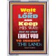 WAIT ON THE LORD   Bible Verses Wall Art Acrylic Glass Frame   (GWAMBASSADOR6535)   