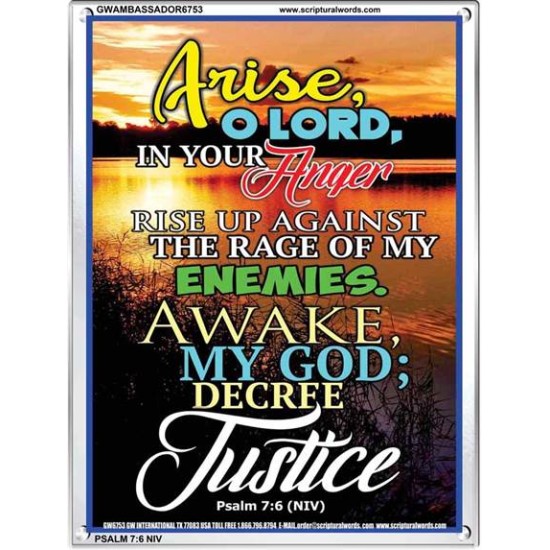 ARISE O LORD   Scripture Wood Frame    (GWAMBASSADOR6753)   