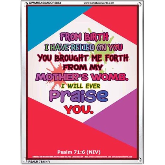 YOU BROUGHT ME FROM MY MOTHERS WOMB   Biblical Art Acrylic Glass Frame    (GWAMBASSADOR6883)   