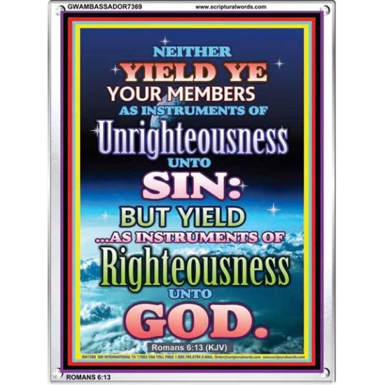 UNRIGHTEOUSNESS   Contemporary Christian Paintings Acrylic Glass frame   (GWAMBASSADOR7369)   