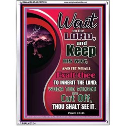 WAIT ON THE LORD   Framed Bible Verse Online   (GWAMBASSADOR7436)   "32X48"