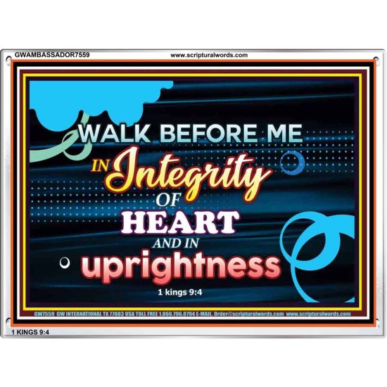 WALK IN INTEGRITY   Unique Bible Verse Frame   (GWAMBASSADOR7559)   