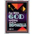 WITH GOD NOTHING SHALL BE IMPOSSIBLE   Frame Bible Verse   (GWAMBASSADOR7564)   "32X48"