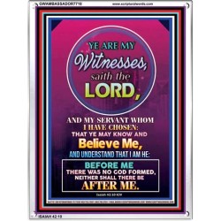 YE ARE MY WITNESSES   Custom Framed Bible Verse   (GWAMBASSADOR7718)   "32X48"
