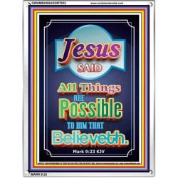 ALL THINGS ARE POSSIBLE   Bible Verses Wall Art Acrylic Glass Frame   (GWAMBASSADOR7932)   "32X48"
