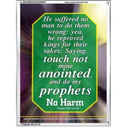 TOUCH NOT MINE ANOINTED   Bible Verse Wall Art Frame   (GWAMBASSADOR802)   "32X48"