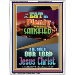 YOU SHALL EAT IN PLENTY   Bible Verses Frame for Home   (GWAMBASSADOR8038)   