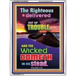 THE RIGHTEOUS IS DELIVERED   Encouraging Bible Verse Frame   (GWAMBASSADOR8085)   