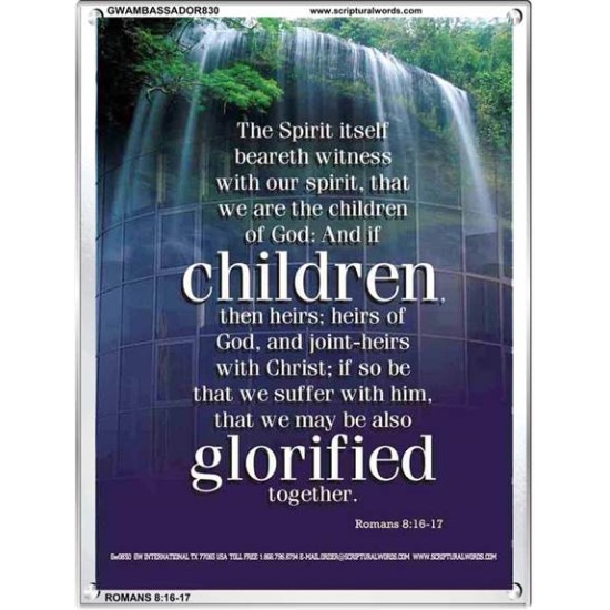 WE ARE THE CHILDREN OF GOD   Scriptural Portrait Acrylic Glass Frame   (GWAMBASSADOR830)   