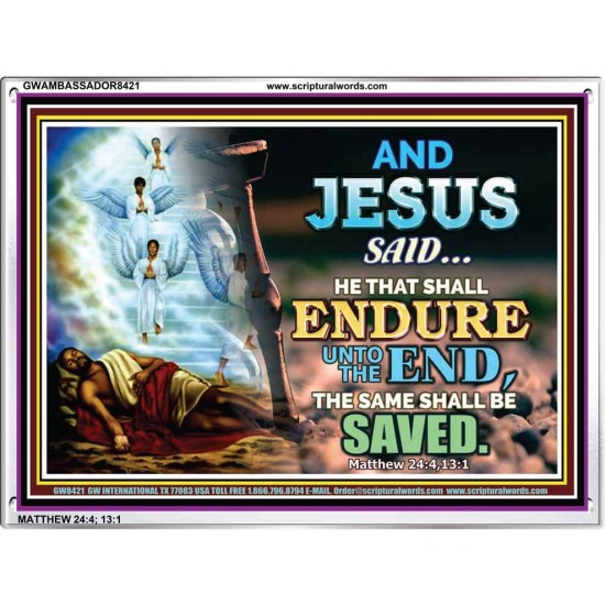 YE SHALL BE SAVED   Unique Bible Verse Framed   (GWAMBASSADOR8421)   