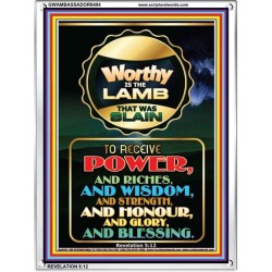 WORTHY IS THE LAMB   Framed Bible Verse Online   (GWAMBASSADOR8494)   