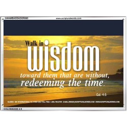 WALK IN WISDOM   Bible Verse Wall Art   (GWAMBASSADOR865)   "48X32"