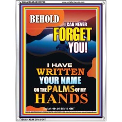 YOUR NAME WRITTEN  IN GODS PALMS   Bible Verse Frame for Home Online   (GWAMBASSADOR8708)   "32X48"