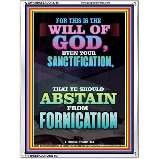 ABSTAIN FROM FORNICATION   Scripture Wall Art   (GWAMBASSADOR8715)   