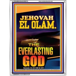 JEHOVAH EL OLAM EVERLASTING GOD   Frame Scriptures Decor   (GWAMBASSADOR8721)   "32X48"