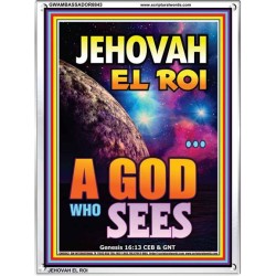 JEHOVAH EL ROI   Biblical Paintings Acrylic Glass Frame   (GWAMBASSADOR8843)   "32X48"
