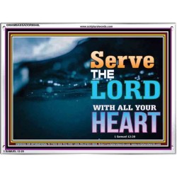 WITH ALL YOUR HEART   Framed Religious Wall Art    (GWAMBASSADOR8846L)   "48X32"