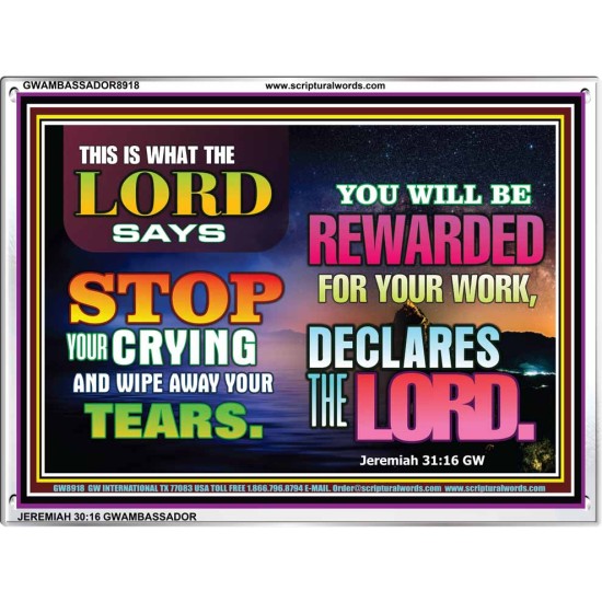 WIPE AWAY YOUR TEARS   Framed Sitting Room Wall Decoration   (GWAMBASSADOR8918)   