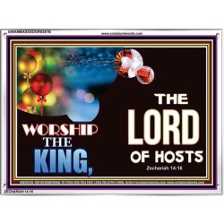 WORSHIP THE KING   Inspirational Bible Verses Framed   (GWAMBASSADOR9367B)   "48X32"