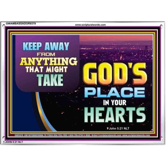 WHAT IS GOD'S PLACE IN YOUR HEART   Large Framed Scripture Wall Art   (GWAMBASSADOR9379)   