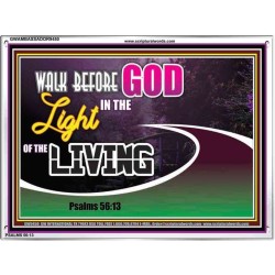 WALK BEFORE GOD IN THE LIGHT OF LIVING   Christian Artwork   (GWAMBASSADOR9450)   "48X32"