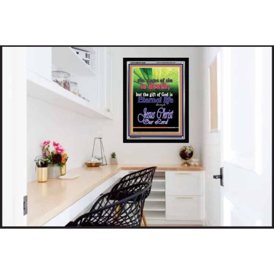 WAGES OF SIN IS DEATH   Christian Paintings Acrylic Glass Frame   (GWAMEN1640)   