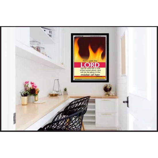 WALL OF FIRE ROUND ABOUT YOU   Bible Verses Poster   (GWAMEN186)   