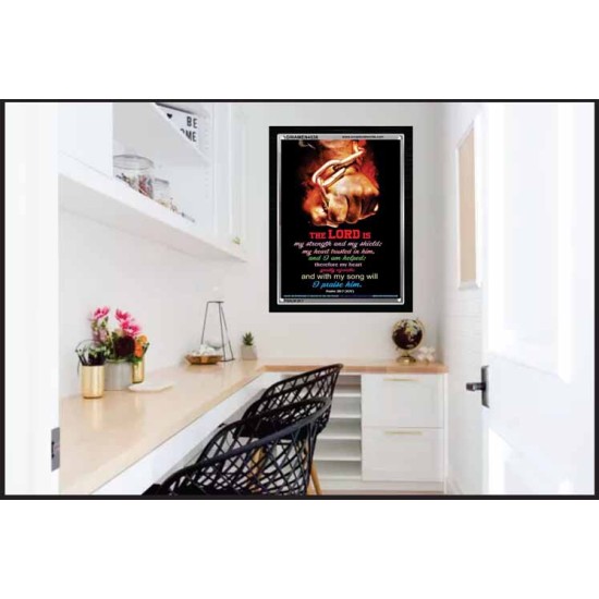 WITH MY SONG WILL I PRAISE HIM   Framed Sitting Room Wall Decoration   (GWAMEN4538)   