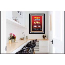 WAIT ON THE LORD   Bible Verses Wall Art Acrylic Glass Frame   (GWAMEN6535)   "25X33"