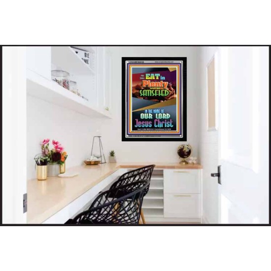 YOU SHALL EAT IN PLENTY   Bible Verses Frame for Home   (GWAMEN8038)   