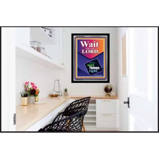 WAIT FOR THE LORD   Framed Scriptural Decor   (GWAMEN8069)   