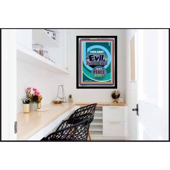 TURN AWAY FROM EVIL   Encouraging Bible Verses Framed   (GWAMEN8082)   