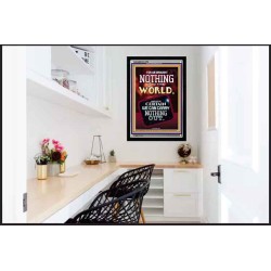 WE BROUGHT NOTHING TO THE WORLD   Framed Scriptural Dcor   (GWAMEN9147B)   "25X33"